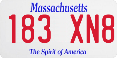 MA license plate 183XN8