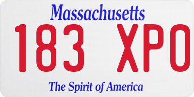 MA license plate 183XP0