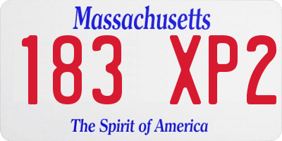 MA license plate 183XP2