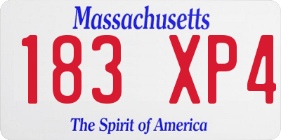 MA license plate 183XP4