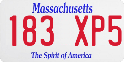 MA license plate 183XP5
