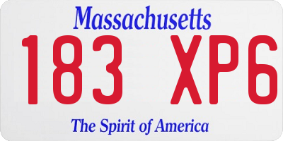 MA license plate 183XP6