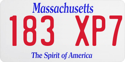 MA license plate 183XP7