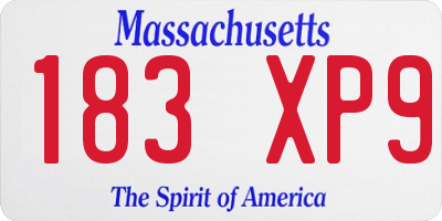 MA license plate 183XP9