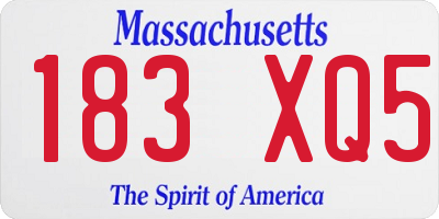 MA license plate 183XQ5