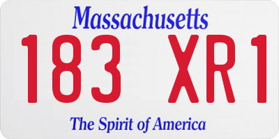 MA license plate 183XR1