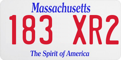 MA license plate 183XR2