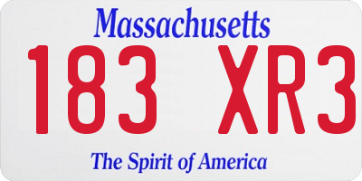 MA license plate 183XR3