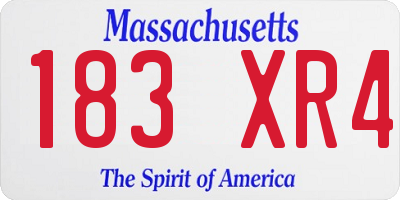 MA license plate 183XR4