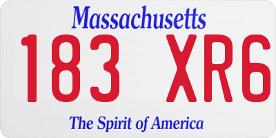MA license plate 183XR6