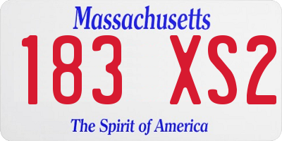 MA license plate 183XS2