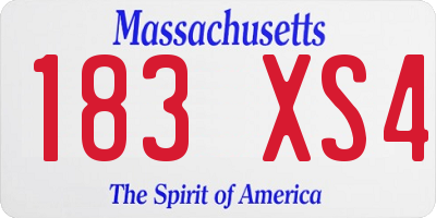 MA license plate 183XS4