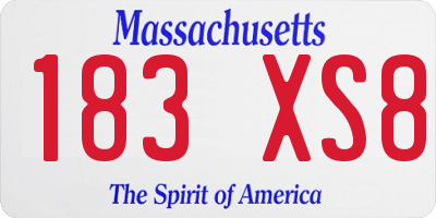 MA license plate 183XS8
