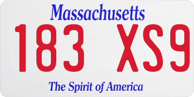 MA license plate 183XS9
