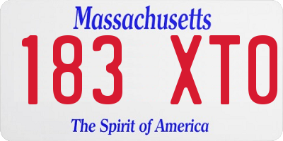 MA license plate 183XT0