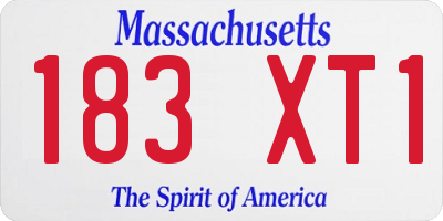 MA license plate 183XT1