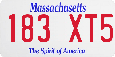 MA license plate 183XT5