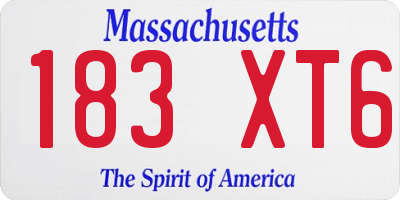 MA license plate 183XT6
