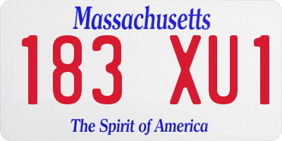 MA license plate 183XU1