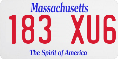 MA license plate 183XU6