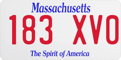 MA license plate 183XV0