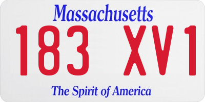 MA license plate 183XV1