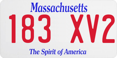 MA license plate 183XV2