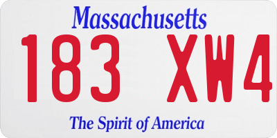 MA license plate 183XW4