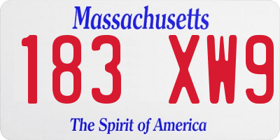MA license plate 183XW9