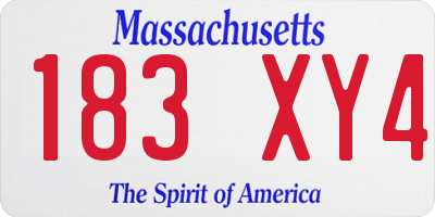 MA license plate 183XY4