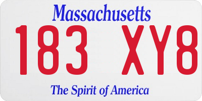 MA license plate 183XY8