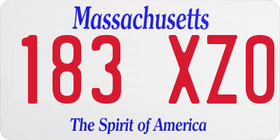 MA license plate 183XZ0