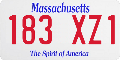 MA license plate 183XZ1