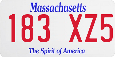MA license plate 183XZ5