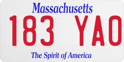 MA license plate 183YA0