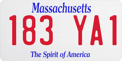MA license plate 183YA1