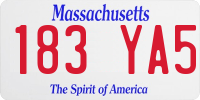MA license plate 183YA5