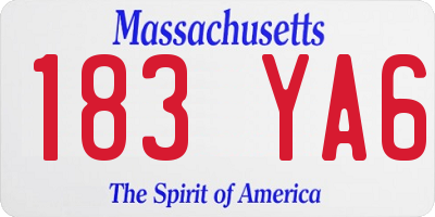 MA license plate 183YA6