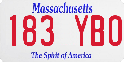 MA license plate 183YB0