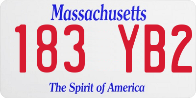 MA license plate 183YB2