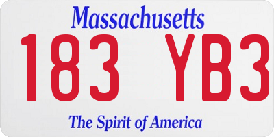MA license plate 183YB3