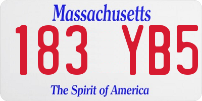 MA license plate 183YB5