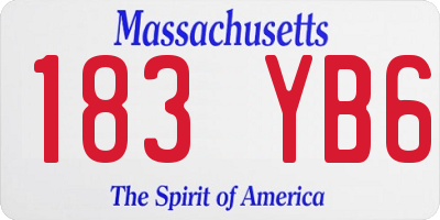 MA license plate 183YB6