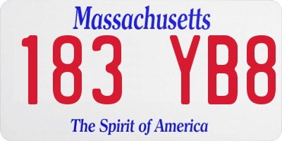 MA license plate 183YB8