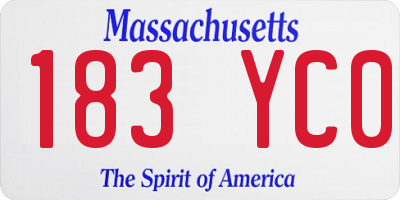 MA license plate 183YC0