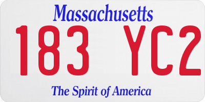 MA license plate 183YC2