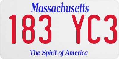 MA license plate 183YC3