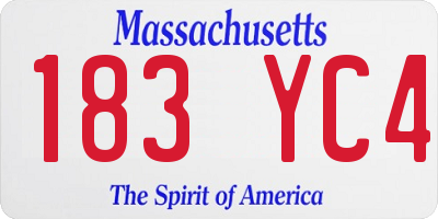 MA license plate 183YC4
