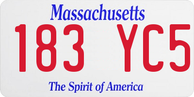 MA license plate 183YC5