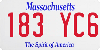 MA license plate 183YC6